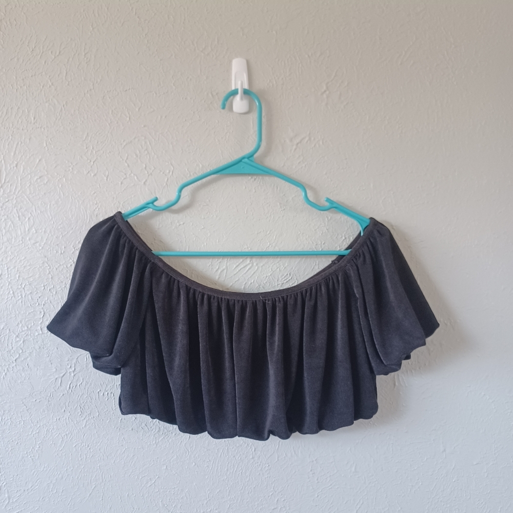 H&M Draped Off-The-Shoulder Crop Top